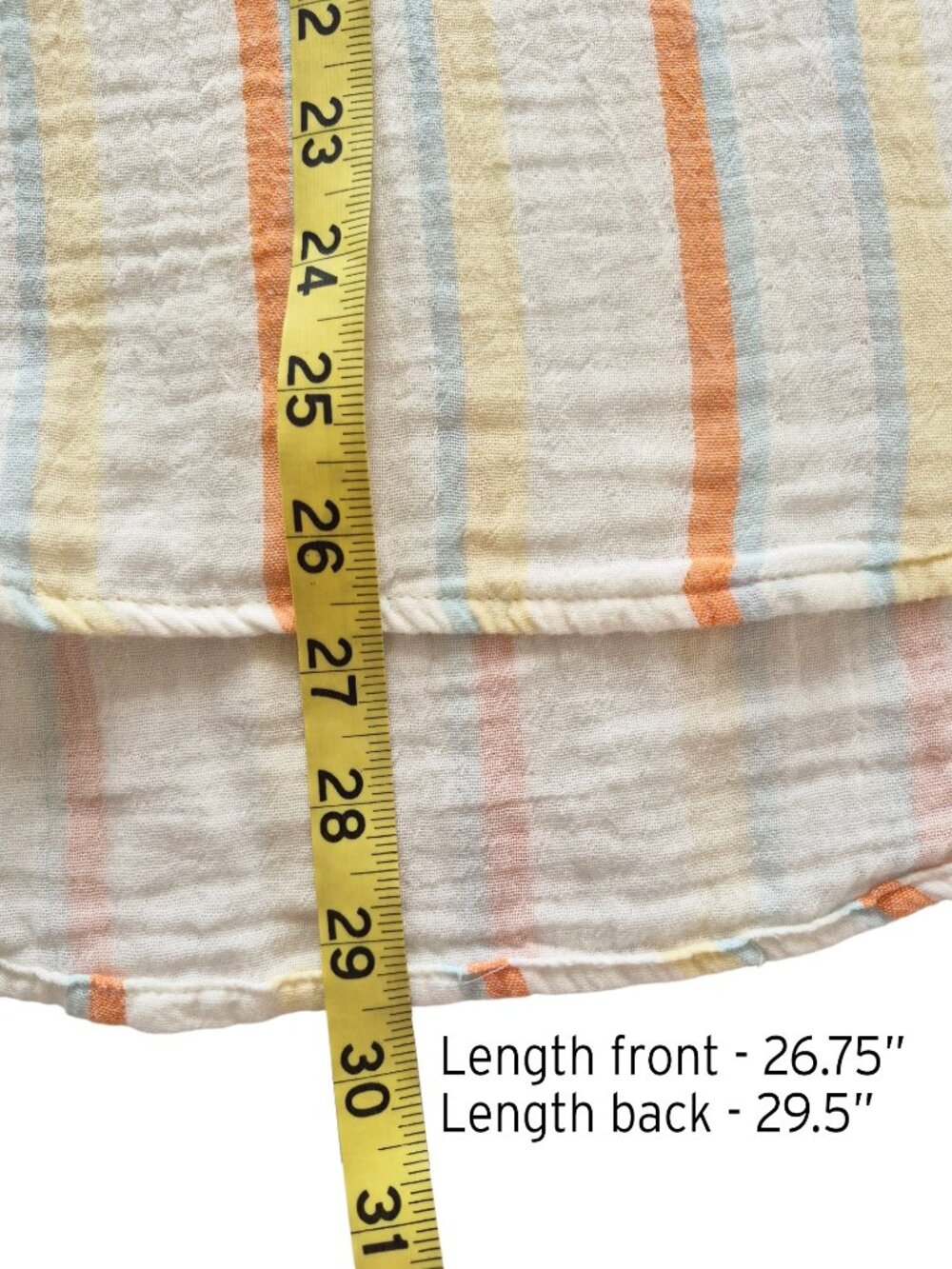 ANA NWT Cotton Gauze Multicolor Striped Shirt Tunic Size M - Picture 11 of 14